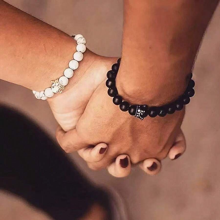 一对心跳连接友谊手链，男女通用设计，送给闺蜜的礼物，女士手链，适合送给朋友和家人 - 情侶手鍊 - 查看 1