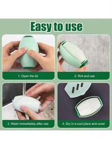 1 Piece Reusable, Washable Lint Roller - Strong Adhesive For Removing Lint And Dust From Pet Hair, Clothes, Furniture, Fabrics. (Green White) - Friendly Choice - Multicolor - View 6