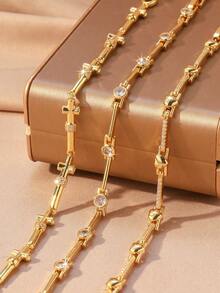 1pc Fashionable Luxury Gold Tone Multi-Style Bracelet, Suitable For Daily Wear/Date/Party Women's Fashion Accessory Gift - Gold - View 2