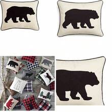 Eddie Bauer Bear Twill Decorative Pillow Black - oso sarga negro - Ver 1