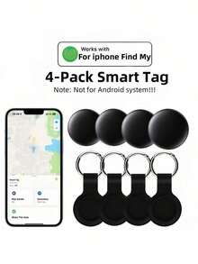 1 buah Pelacak GPS Pintar Anti-Hilang - Bersertifikasi MFi, Pelacakan Waktu Nyata, Tidak Perlu Instalasi, Cocok untuk Hewan Peliharaan, Tas, Koper, Sepeda, Mobil, Kompatibel dengan Aplikasi "Temukan Saya", Anti-Hilang Tanpa Khawatir - Hitam - View 2