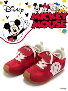 Disney 1 Pair Official Collaboration  Children's Sports Shoes, Suitable For Daily, Holiday, Sports And Outdoor Activities. Comfortable, Fit Foot Shape, Non-Slip, Breathable. (Boys' Sports Shoes, Boys' Sneakers, Children's Sports Shoes, Girls' Sports Shoes, Girls' Sneakers) - Red - View 1