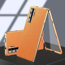 360°Funda de cuero con protección total para ZTE Nubia Red Magic 9s 9 Pro Magic9 Pro+, cubierta trasera de teléfono con vidrio frontal y marco de metal - Naranja - Ver 10