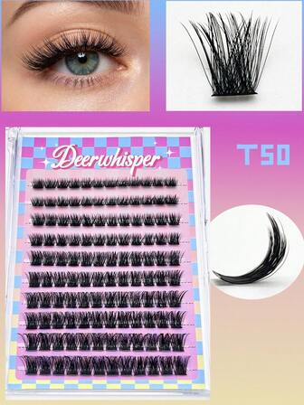 120/100/120 Clusters Individual DIY Eyelash Extensions C Curl 0.07mm Thickness Cluster Lashes Segmented Spikes Individual False Eyelashes Individual Eyelash Extensions, Winged Style Individual Lashes, For Home Party, Valentine's Day, Traveling, Photoshoot, Festivals Makeup
