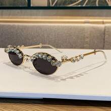 Fashionable, Simple, And Elegant Oval Small-Frame  For Street Photography And Sun Protection - 金灰色 - 查看 12