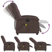 vidaXL Massagesessel Dunkelbraun Stoff - Braun - Übersicht 5