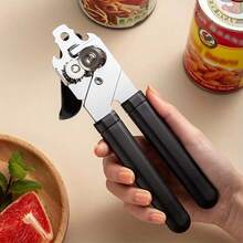 3-In-1 Stainless Steel Can Opener - Easy Grip, Durable, Multipurpose Manual Kitchen Tool, Effortlessly Opens Cans - Can Opener - View 2