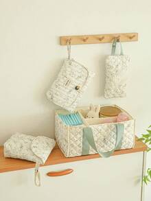 可折叠婴儿尿布更换垫，双面尿布垫，多功能缝线午睡垫，带挂绳 - 彩色 - 查看 1