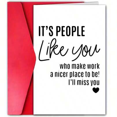 1PC Miss You Greeting Card With Envelope, Paper Farewell Appreciation Note For Colleague, Coworker, Friend - Universal 'I'll Miss You' Card For Any Occasion
