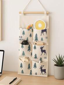 1个多功能浴室内衣收纳袋，北欧风格悬挂式收纳袋，壁挂式布艺整理袋，用于房间整理 - 彩色 - 查看 1