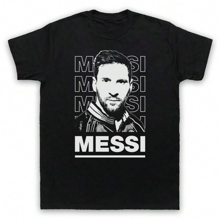 MESSIs FOOTBALL ARGENTINA TOURNAMENT CUP TRIBUTE SOCCER MENS & WOMENS T-SHIRT - màu đen - Xem 1