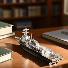 1 Set DIY Metal Assembly Toy Ship Model, For Ages 14+ Only, 3D Puzzle Game Creative Toy Warship Model, Craft Home Decor, Artwork, Birthday Gift - Multicolor - View 3