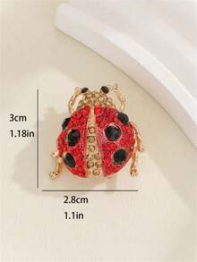 1 chiếc ghim cài áo hình bọ rùa bảy sao đính đá pha lê sang trọng, phụ kiện trang trí cho áo vest, áo khoác, khăn quàng cổ của nữ. - bọ rùa - Xem 2