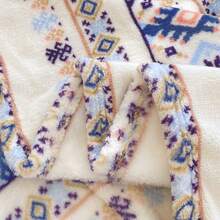 1pc 300gsm Bohemian Style Reversible Thick Fleece Multifunctional Blanket, Travel/Car/Nap Throw (Pillow And Pillowcase Not Included) - Bohemia - View 9