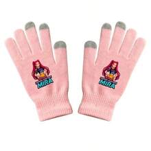 1 Pair Bestselling Demo Hunters Witch Hunting Themed Knitted Touchscreen Gloves, Warm For Autumn/Winter