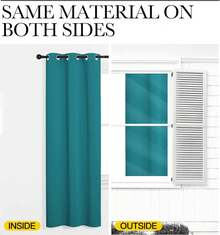 Patio Door Curtain Sound Blocking, Bedroom Privacy Room Divider Curtain Screen Partitions, Thermal Insulated Blackout Closet Sliding Door Curtain (1 Panel, 8.3ft Wide By 7ft Long, Gray) - Peacock Blue - 查看 6