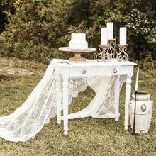 Lace Tablecloth White Wedding Tablecloths 60x120 Inch Vintage Rustic Farmhouse Table Fabric For Romantic Wedding Table Decorations - ChicWhite - View 3