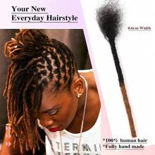 0,6 cm tjocklek 6-24 tum 30/60 strängar dreadlocks äkta hårförlängningar för kvinnor ombre brunt loc-hår kan färgas - S1/30 - Visa 6