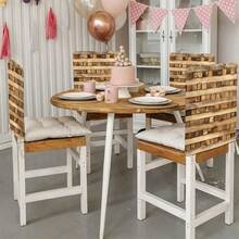 1pc/4pcs/6pcs/10pcs Vintage Style Distressed Wood Texture Print Short Plush Removable Chair Cover, Suitable For Dining Room, Living Room, Office, Hotel And Home Decor, All Seasons