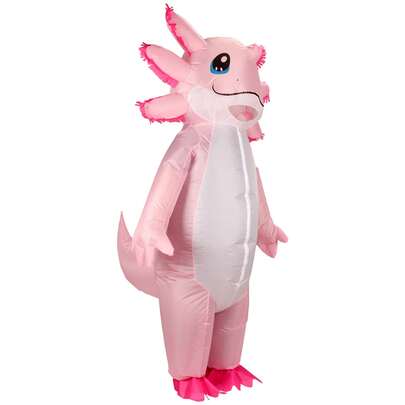 1pc Pink Axolotl Inflatable Costume, Unisex - Full Body Heart Themed Fancy Dress, Suitable For Halloween, Carnival, Christmas And Various Event Parties