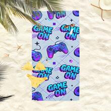 1条游戏手柄造型沙滩巾，超大超吸水超细纤维沙滩毯，适合旅行、游泳池、潜水、冲浪、瑜伽、露营等场合，多种尺寸可选，沙滩配件 - 彩色 - 查看 7