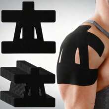 Kinesiology Tape Shoulder Pain Relief Pre Cut Sports Waterproof Breathable Enhance Elastic Kinesiology Athletic Tape Shoulder Support And Muscle Sports(Black) - màu đen - Xem 9