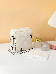 1个蝴蝶图案便携迷你拉链化妆包/卫生巾收纳袋，毛绒化妆包，洗漱包，卫生巾收纳袋，迷你化妆包，卫生巾袋，零钱包，化妆品收纳袋，旅行必备，旅行整理包 - 彩色 - 查看 9