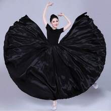 Long Fashionable Dance Dress, Made Of Polyester Fiber, Women's Satin Ballet Skirt, Suitable For Belly Dance, Dance, Flamenco Dance And Rock Dance - Multicolor - View 14