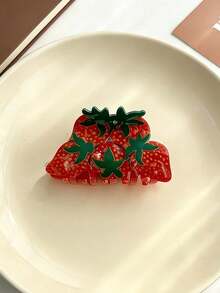 1pc Cute Fresh Strawberry Vinegar Acetic Acid Hair Claw, Simple Versatile Hairclip Suitable For Daily And Party Occasions - Multicolor - View 5
