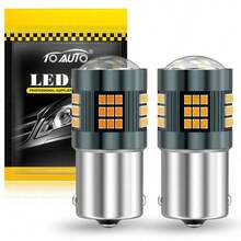 TOAUTO 2 piezas Bombilla LED 1156 BA15S P21W 1157 BAY15D P21/5W, 1156 BAU15S PY21W 7440 7443 W21W, Bombilla de luz de señal de giro de automóvil 12V amarillo rojo blanco - A - Ver 18