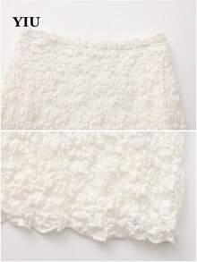 YIU优雅休闲白色针织镂空长裙，性感沙滩装，雪纺蕾丝质感，夏季度假连衣裙，情人节约会装 - 白色 - 查看 5