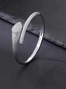 一套两件时尚镶嵌蛇纹蛇身开口戒指和手链套装，适合女性日常佩戴，也适合节日、派对、圣诞节、斋月、礼品交换等场合。 - 鋯鑲靈蛇 - 查看 9