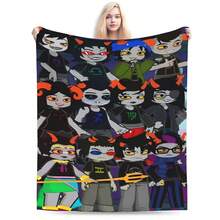 Homestuck Inspired Flannel Throw Blanket Soft Cozy Bedding For Couch Travel Or Bed Funny Manga Design Bedspread Sofa Cover - 白色 - 查看 1