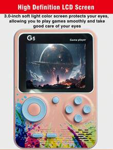 Máy chơi game cầm tay hoàn toàn mới, màn hình lớn 3 inch, tay cầm chơi game kiểu cổ điển, tích hợp 500 trò chơi kinh điển, hỗ trợ chơi 2 người, kết nối với TV, máy chơi game mini di động, món quà tuyệt vời cho chồng và bạn trai. - Nhiều màu - Xem 10