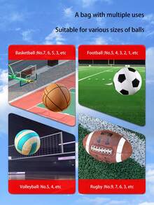 Basketball Mesh Net Bag Portable Net Bag Soccer Football Mesh Storage Bag Woven Mesh Ball Bag Single Ball Carrier Durable Suitable For Men Women Volleyball Soccer Basketball Sports Equipment Storage Basketball Gear Basketball Stuff Football Accessories - Multicolor - View 6