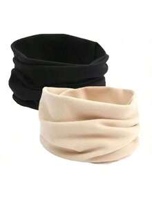 1pc Unisex Thick Fleece Scarf - Windproof, Warm, Solid Color, Stretchy Fit, Machine Washable, Suitable For Autumn/Winter Fashion, Winter Fashion Accessory | Minimalist Scarf | Polyester Blend Scarf, Women Scarf, Women Neck Warmer, Women Headband, Women Headwrap - Multicolor - View 3