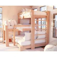 Triple Bunk Bed Plans (Printed Plans) 2 Twin + 1 Queen| DIY Woodworking Blueprints| Heavy Duty Bedroom Furniture Build Guide - 1 - 查看 2