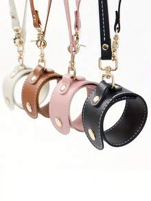 Fashionable Faux Leather Glove Holder Rack With Hanging Strap, Easy To Install And Wall Mount For Storage; Portable Metal Cap Clip, Suitable For Gloves, Scarves And Other Items, Ideal Accessory For Travel, Cycling, Shopping And Summer Hats, Can Also Be Used As A Backpack Hook. - Multicolor - View 3