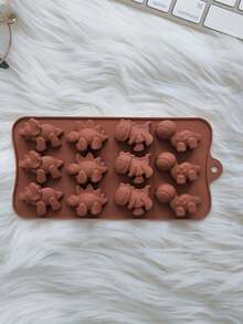 1个12孔恐龙造型硅胶巧克力模具，恐龙动物硅胶模具，适用于DIY蛋糕和巧克力制作 - 彩色 - 查看 8