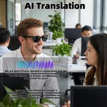 SENBONO AI翻译智能眼镜，这款眼镜支持高清音频、音乐播放控制和免提通话，内置麦克风，让您轻松听音乐和管理通话，时尚美观。 - 黑色 - 查看 3