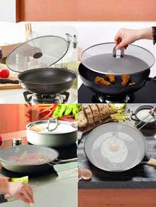 Stainless Steel Mesh Pot Cover - Oil & Splash Proof Guard, Non-Electric Kitchen & RV Cooking Essential - Multicolor - View 11