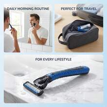 1 Handle + 36 Blades, 3-Layer Manual Safety Razor, Unisex, 6-Layer Stainless Steel Shaving Blades, Replaceable Shaving Tool - Multicolor - View 4