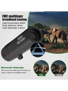 1pc 3000x25 High Definition Long Range Monocular Telescope, BAK-4 Prism FMC Coated High-Quality Monocular Telescope, Powerful Adult Monocular Telescope Suitable For Hiking, Camping, Outdoor Adventure And Watching Games, Makes A Great Gift. - Multicolor - View 3