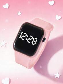 1pc Kids/Teens Cute & Fashionable LED Electronic Watch, Displays Time & Date, Suitable As Girls/Boys Back To School, Christmas, Birthday Gift Or Daily Wear, Comes With 1 Gift Box