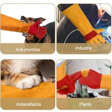 CYPNGuantes Largos Anti-mordeduras Arañazos de Animal 60cm Guantes Protector de Agarre Manipulación de Animal Guantes de Manejo Cuero Duraderos para Perro Gato Pájaro Serpiente Lagarto ReptileFashion - 224378428 - Ver 4