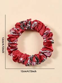 4 件装多功能夏季花卉印花多肉植物发圈，适合女性户外装饰发饰 - 彩色 - 查看 4