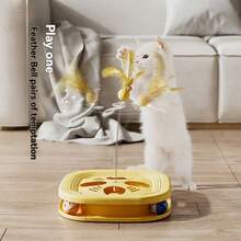 1个迷宫猫玩具，互动猫玩具，游戏板，益智宠物玩具，带铃铛，可自娱自乐，适合所有猫咪 - 彩色 - 查看 4