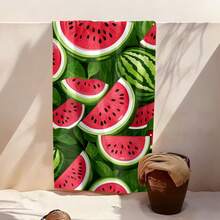1pc Watermelon Print Beach Towel, Super Soft Microfiber Rectangular Quick-Dry Beach Blanket, Lightweight Beach Mat, Suitable For Outdoor Travel, Camping, Beach, Bathroom, Spring/Summer/Autumn, Beach Essential - Multicolor - View 5