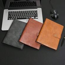 Wonderpool Cuaderno de Piel Recargable Diario Espiral Carpeta - Papel Punteado A5 y Bolsillos Interiores para Viaje, Trabajo y Organizador Personal (Gris, A5) - gris - Ver 4