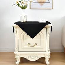 Mantel de mesa cuadrado pequeño de 24x24 pulgadas, lavable de poliéster, mantel de mesa lateral sólido negro de alta resistencia para mesa de comedor, hogar y fiesta - Cuadrado negro de 24 x 24 pulgadas - Ver 4